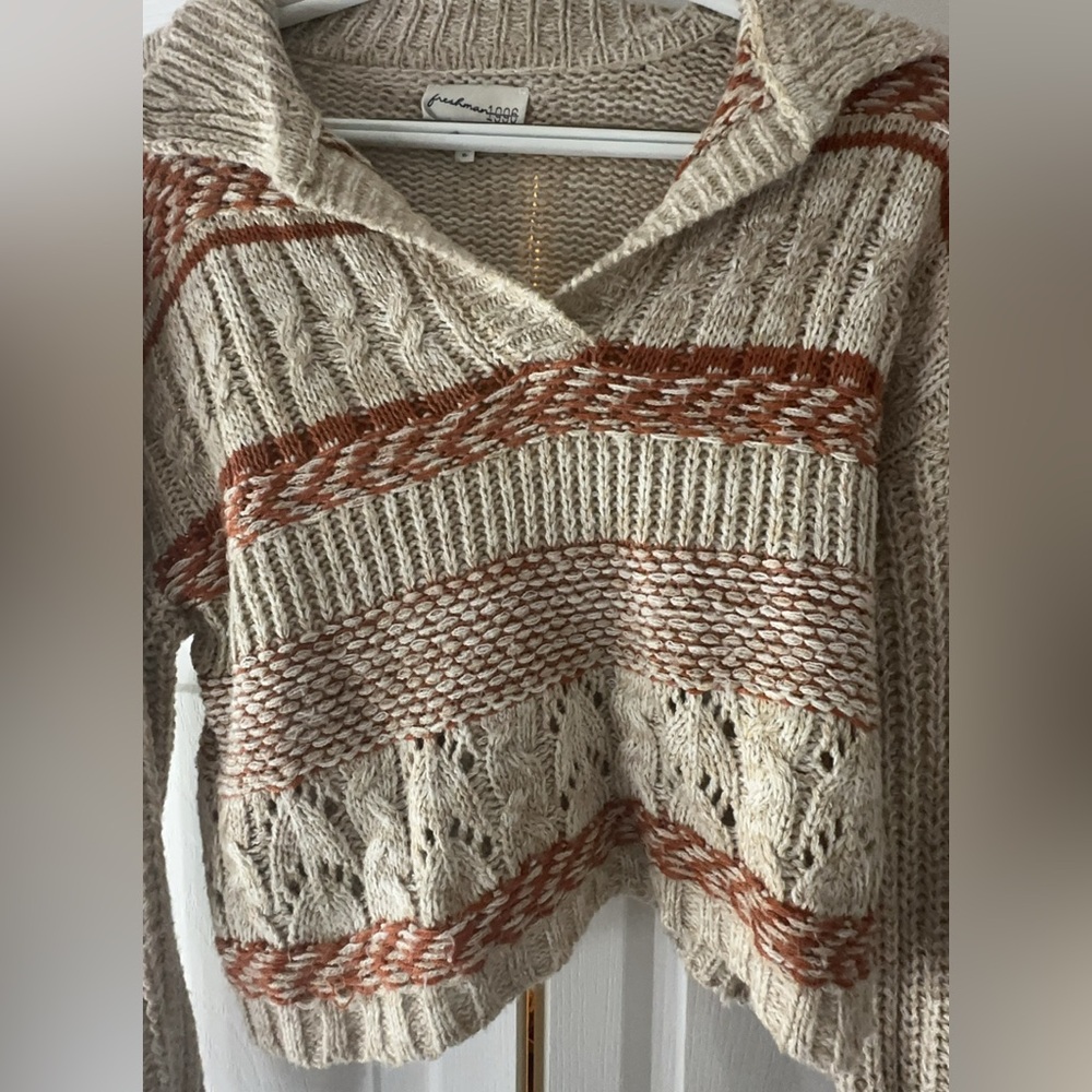 Freshman 1996 Cropped Burnt Orange, Cream, Tan. XS (0-2)